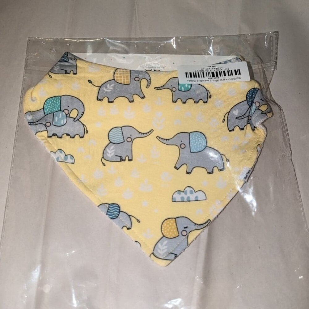 Little Sleepies Yellow Elephant Snuggles Bib NEW NWT NIB